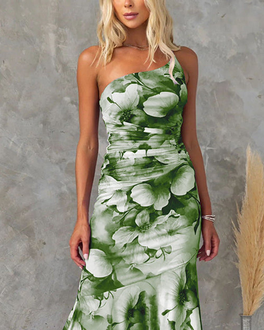 Deja Maxikleid Blumenmuster Asymmetrisch