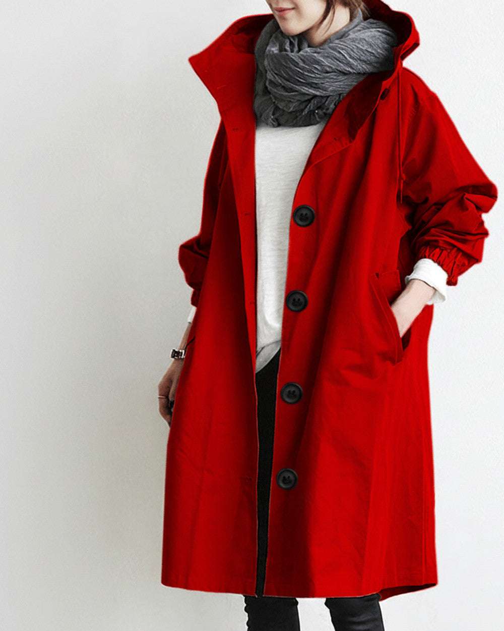 Alina Damen Trenchcoat mit Kapuze