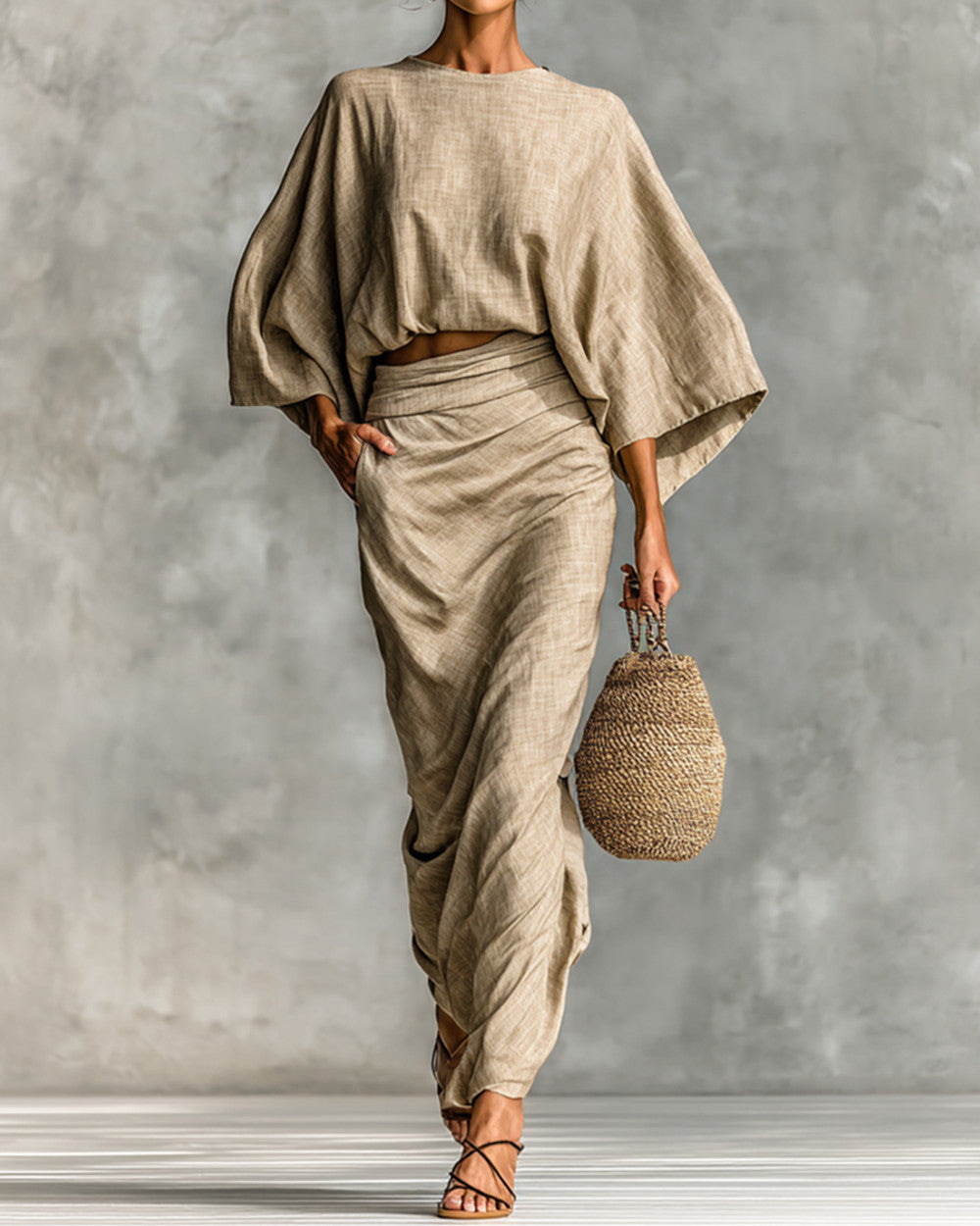 Lena Zweiteiliges Leinenkleid Damen