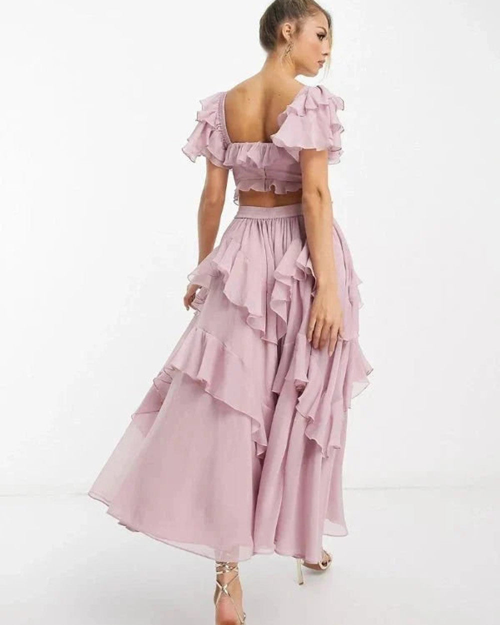 Freyna Volant Zweiteiliges Midi Kleid