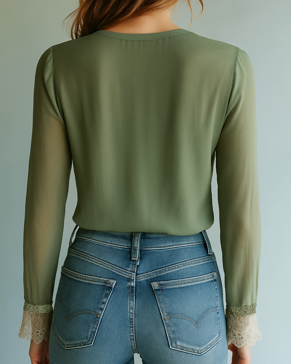 Lena Blumenmuster Spitzenbluse Damen