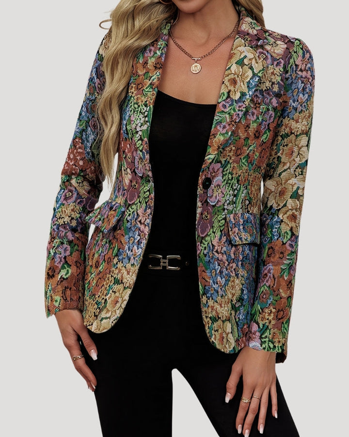 Alina Taillierter Blazer Blumenmuster