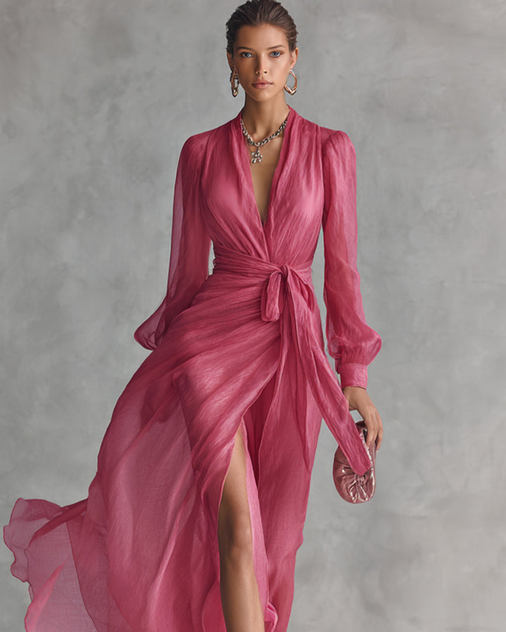 Lena Langes Abendkleid Perlen Chiffon