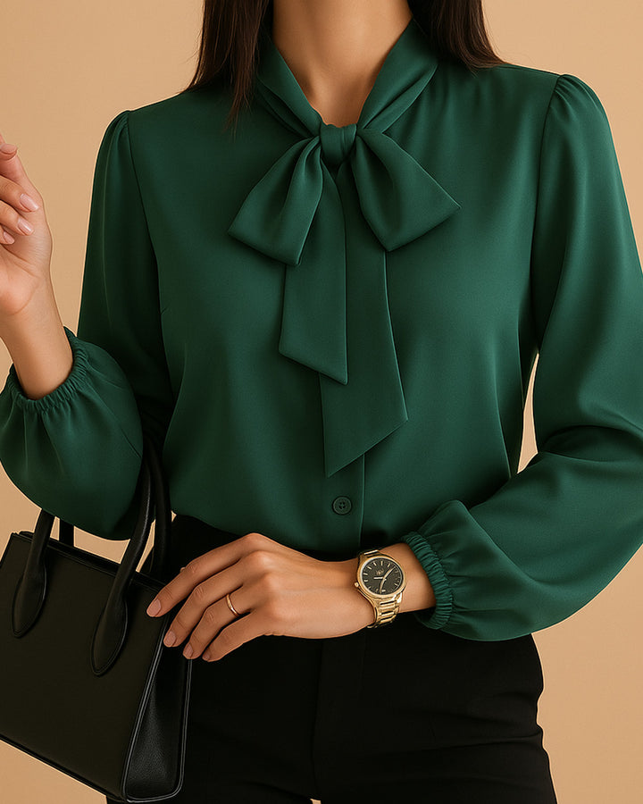 Clara Schleifenkragen Bluse Damen