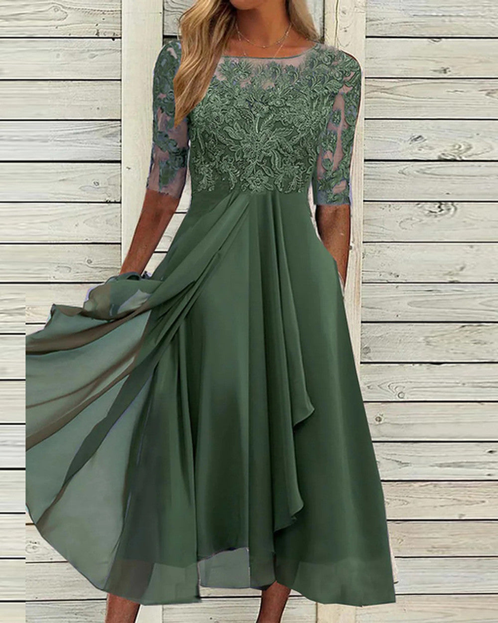 Lena Ärmelloses Herbstkleid Fließend