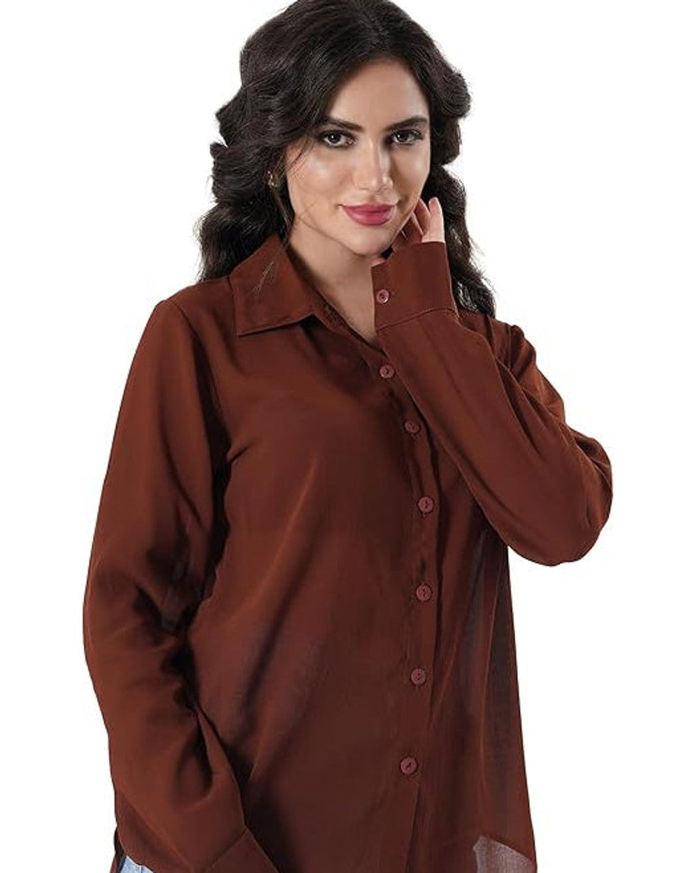 Lena Weite Damen Bluse Hemdkragen