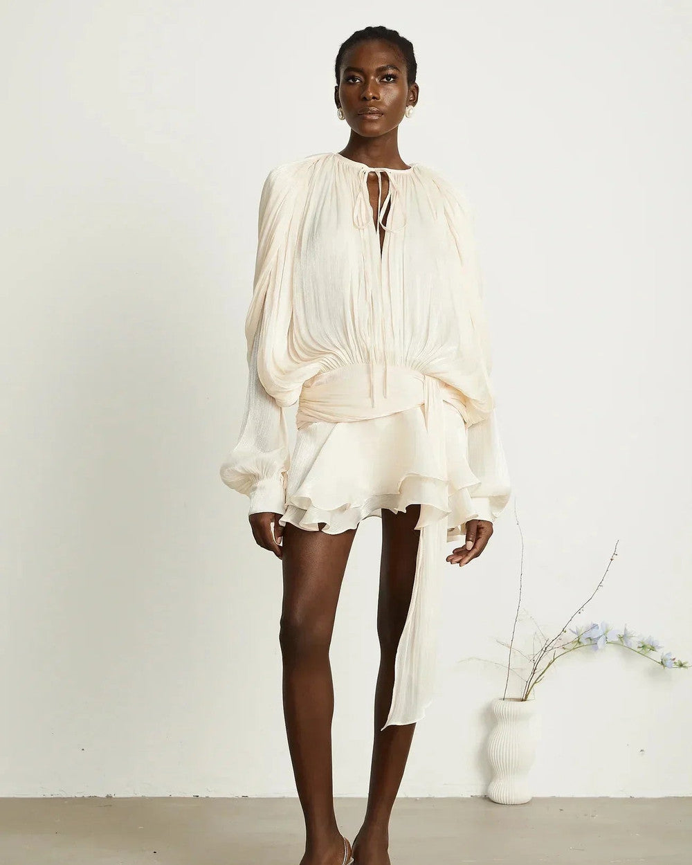 Lena Fließendes Kurzkleid Gürtel