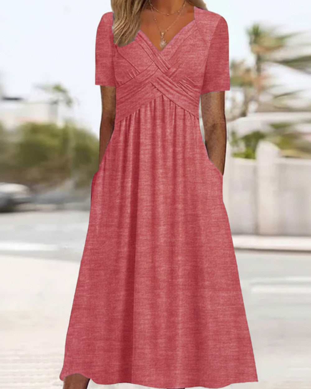 Monica Elegantes Crossover-Kleid Damen