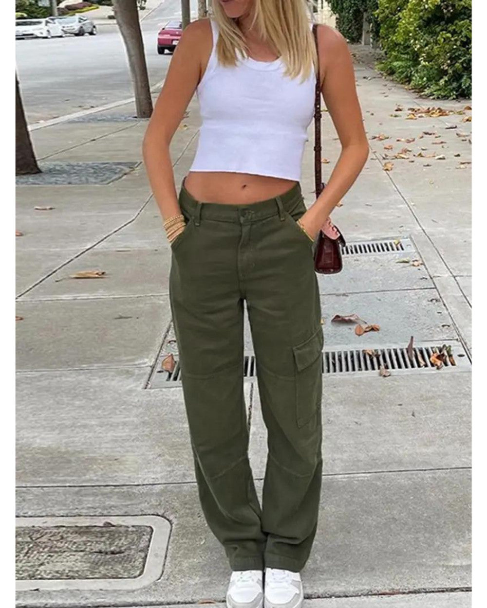 Lena Baumwoll-Cargohose Damen Lässig