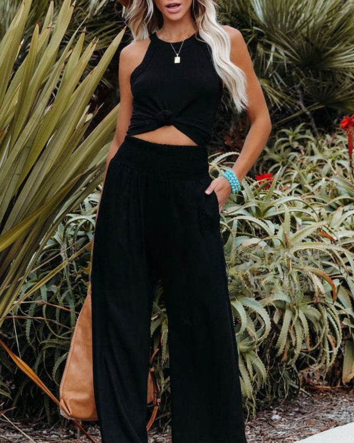 Lena Leinen Stoffhose mit Taschen