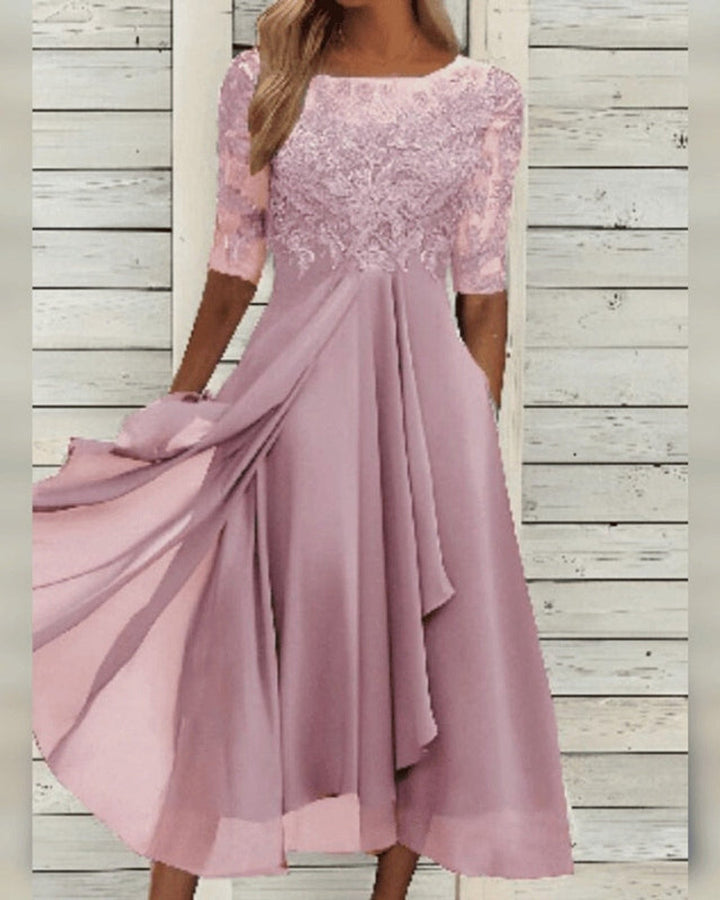 Savannah Damen Chiffon Mittellanges Kleid