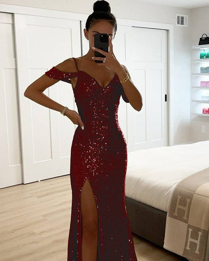 Lena Langes Abendkleid Paillettenglanz