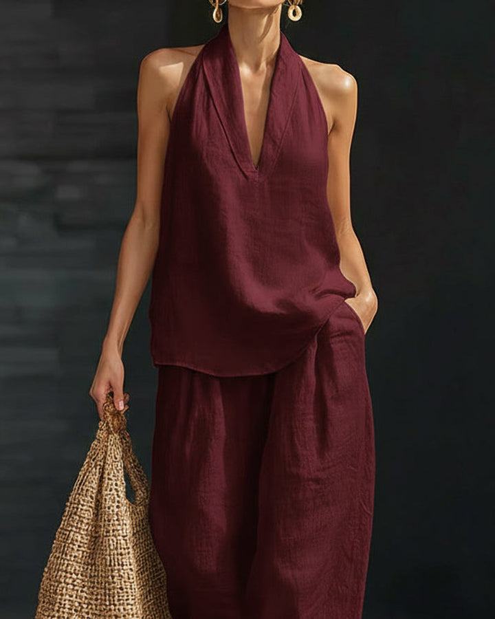 Lena Leinen Zweiteiler Kleid Damen