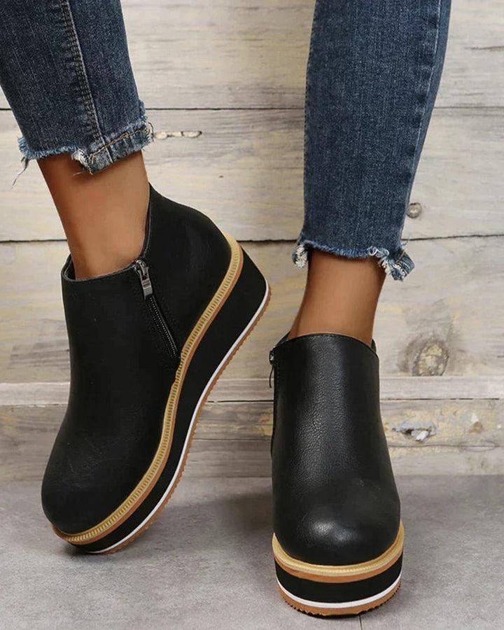 Lena Keilabsatz Stiefeletten Reißverschluss