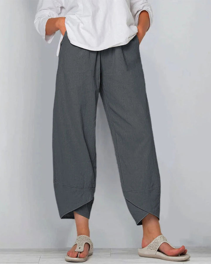 Netha Weite Leinenhose Damen Luftig