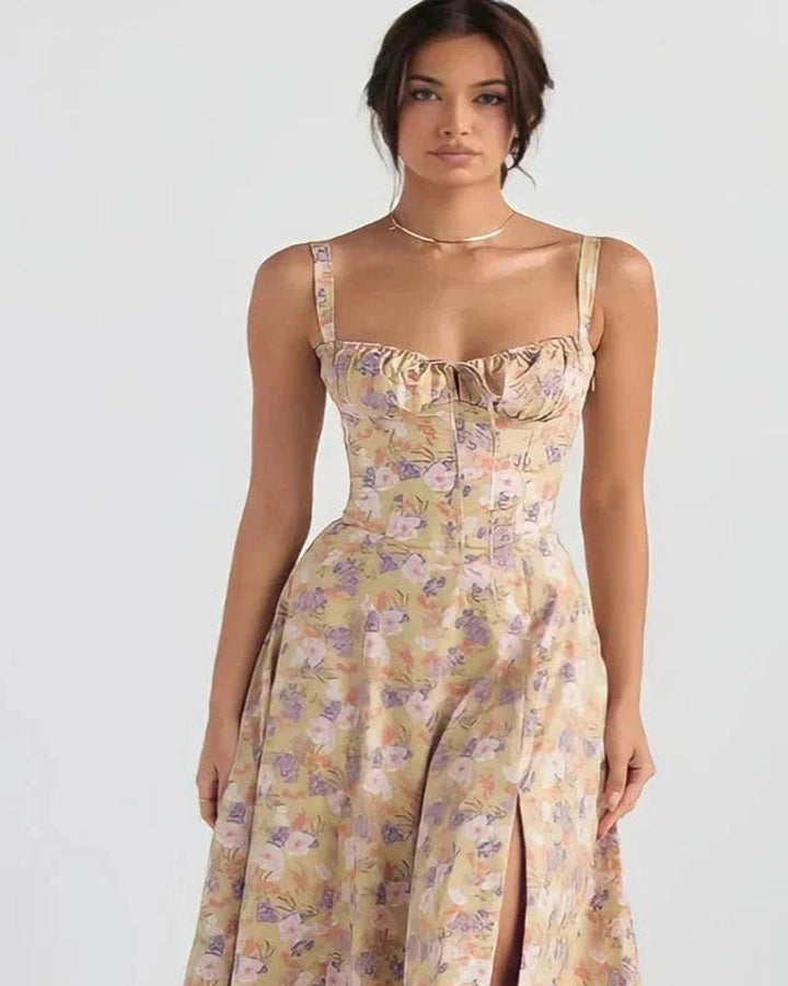 Linsay Elegantes Schnürkleid mit Schlitz