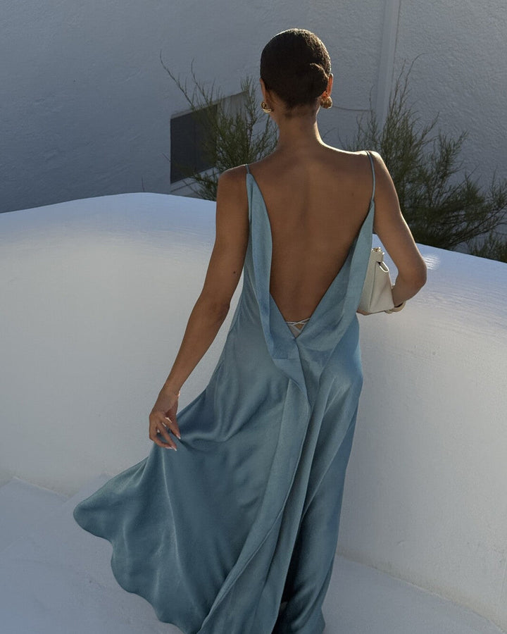 Lena Glänzendes Abendkleid Lang Schlitz