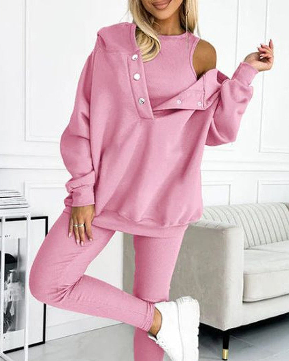 Lena Übergroße Dreiteilige Loungewear