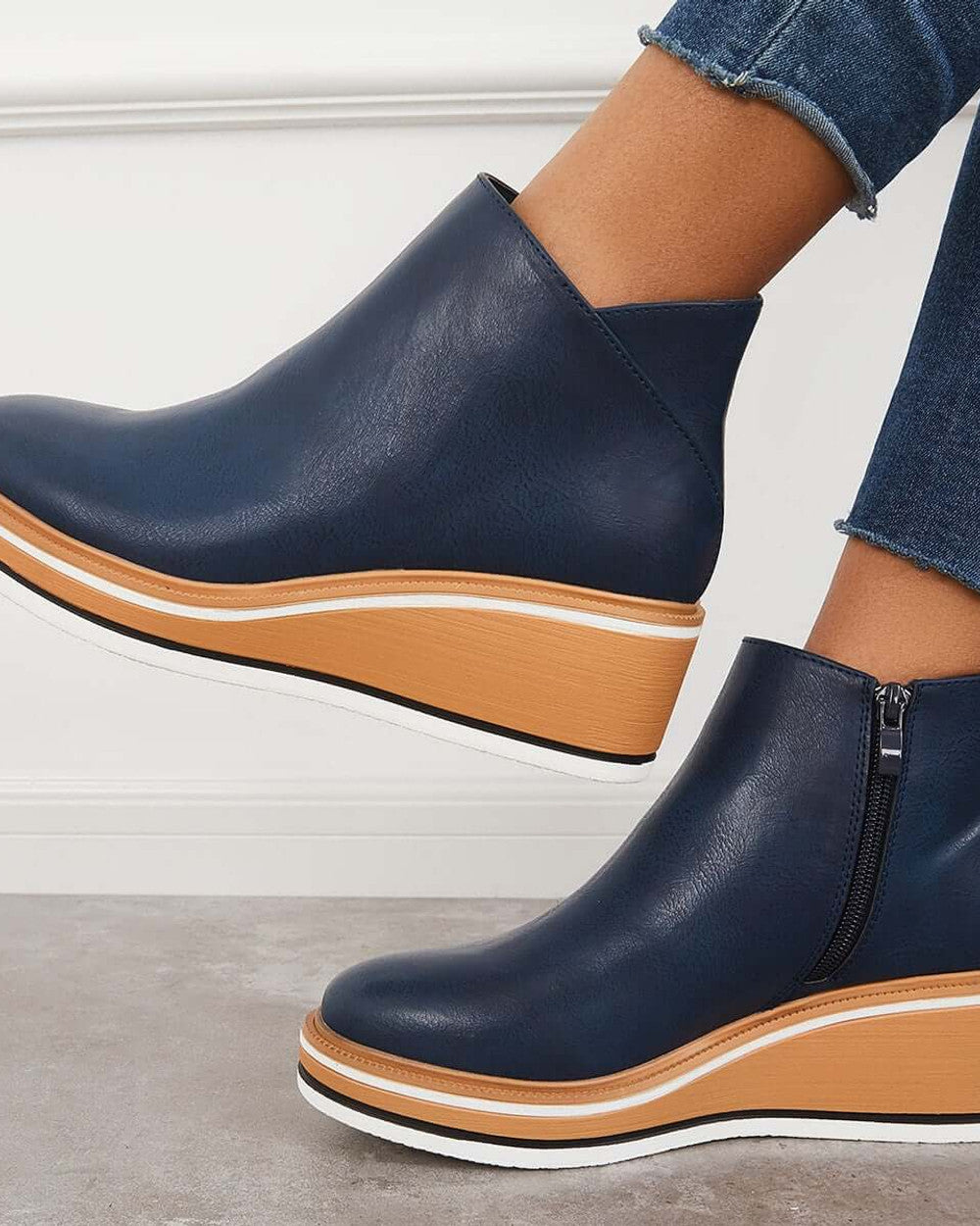 Lena Keilabsatz Stiefeletten Reißverschluss