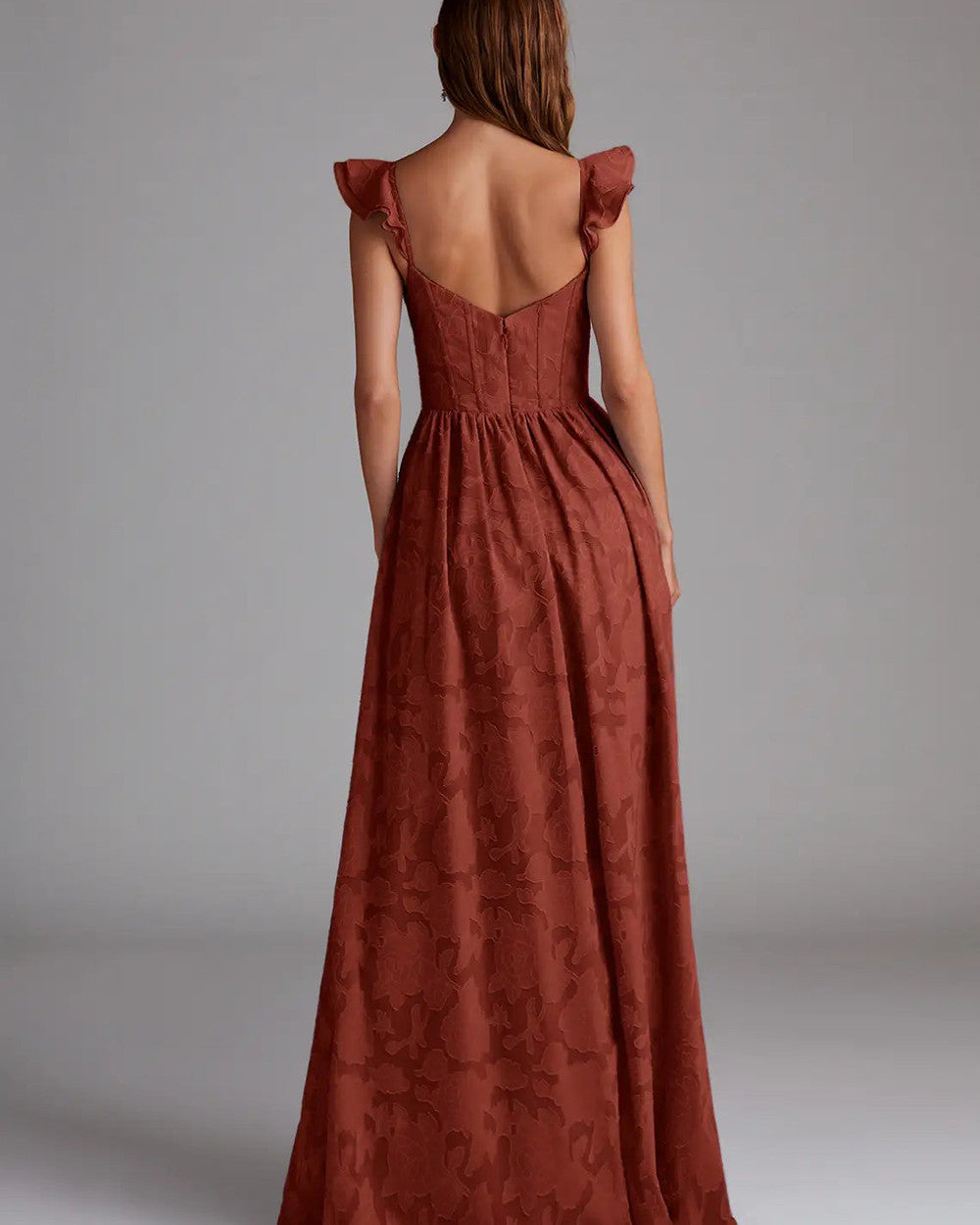 Denisse Terrakotta Brautjungfernkleid