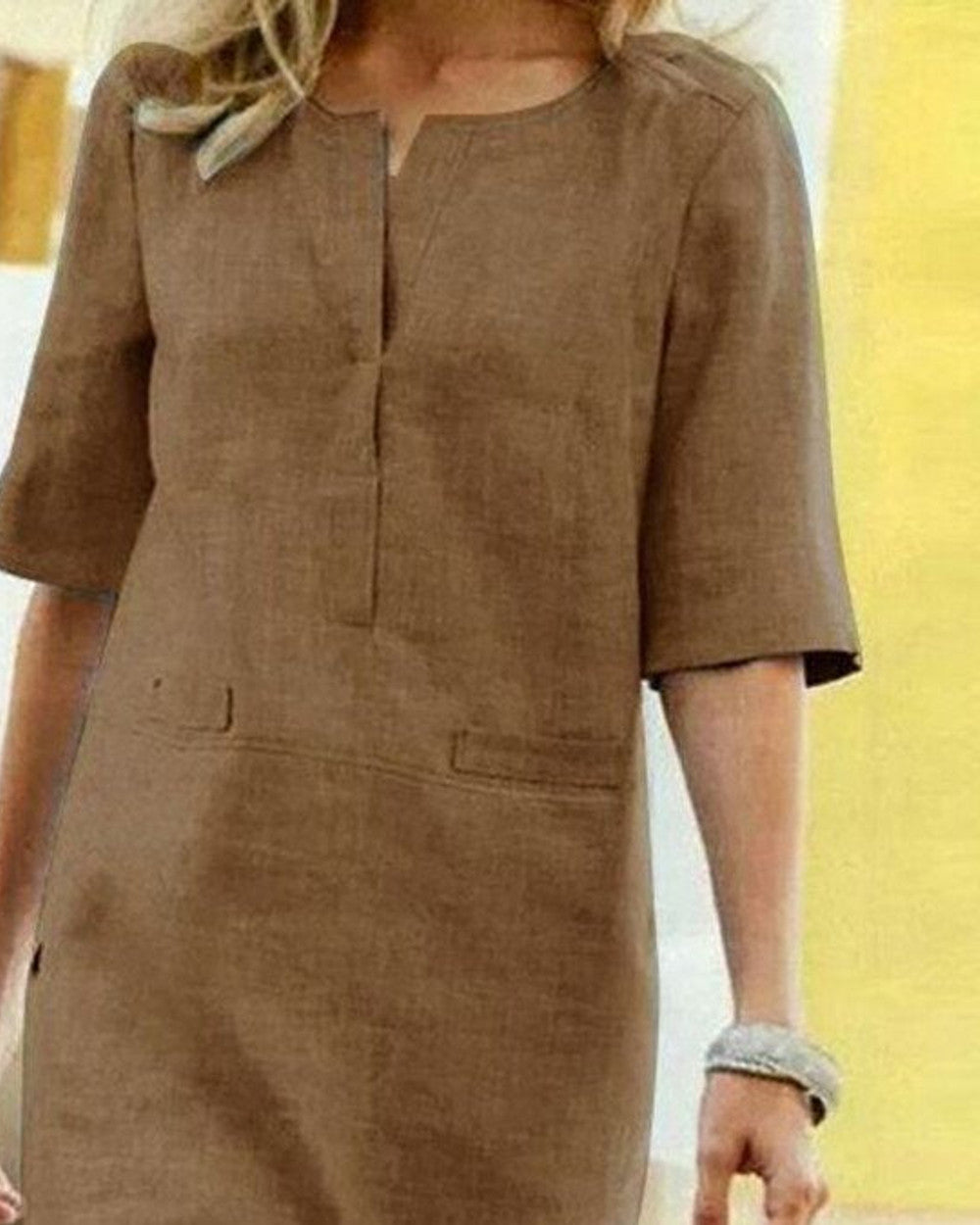 Anaïs Baumwoll-Misch Kleid Kurze Ärmel