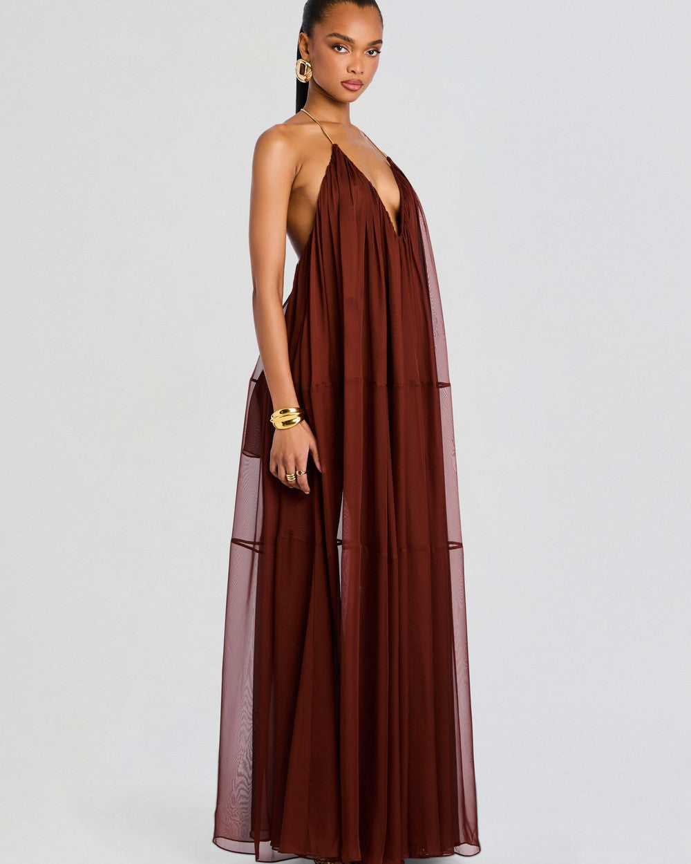 Lena Langes Chiffon Abendkleid