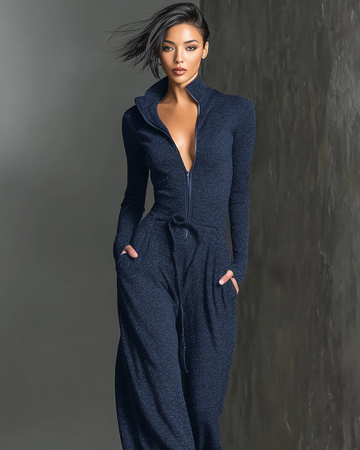 Lena Gestrickter Glanz-Einteiler Damen