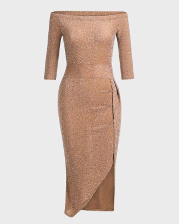 Lena Figurbetontes Gefedertes Kleid