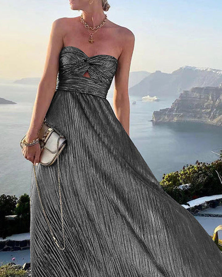 Lena Bronzefarbenes Bustierkleid Lang