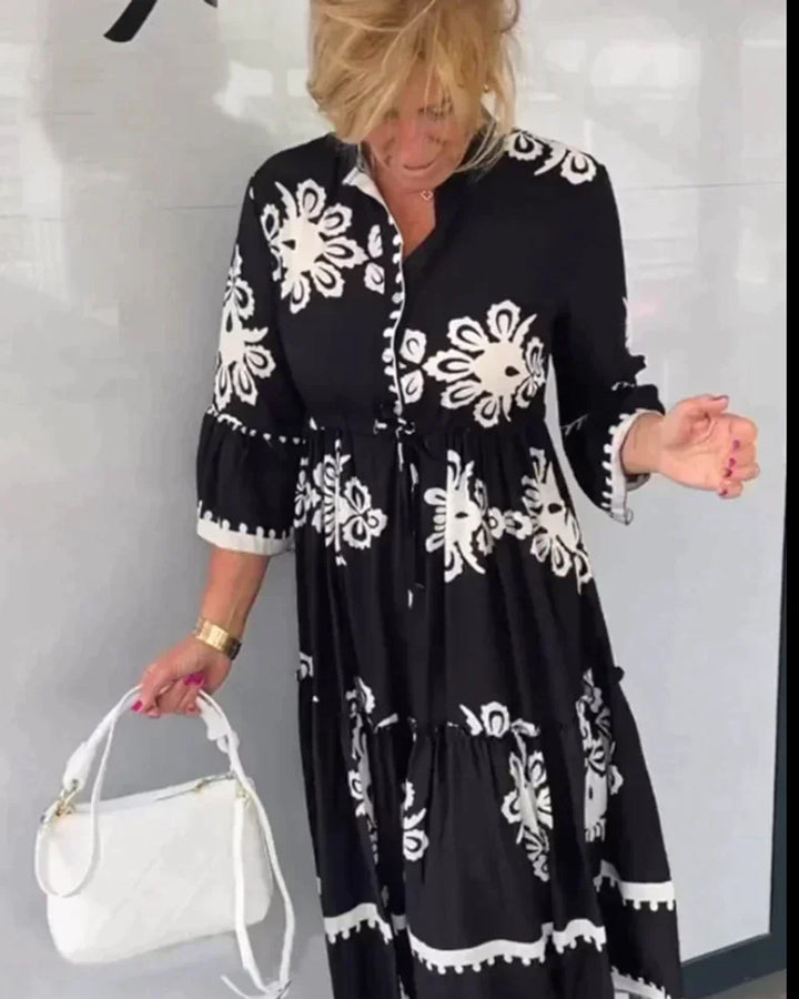 Lena Herbstkleid mit Blumendruck