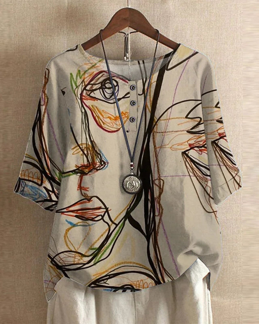 Anya Retro Bluse Damen Oberteil