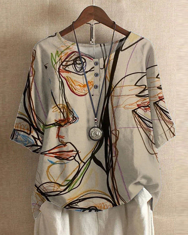 Anya Retro Bluse Damen Oberteil