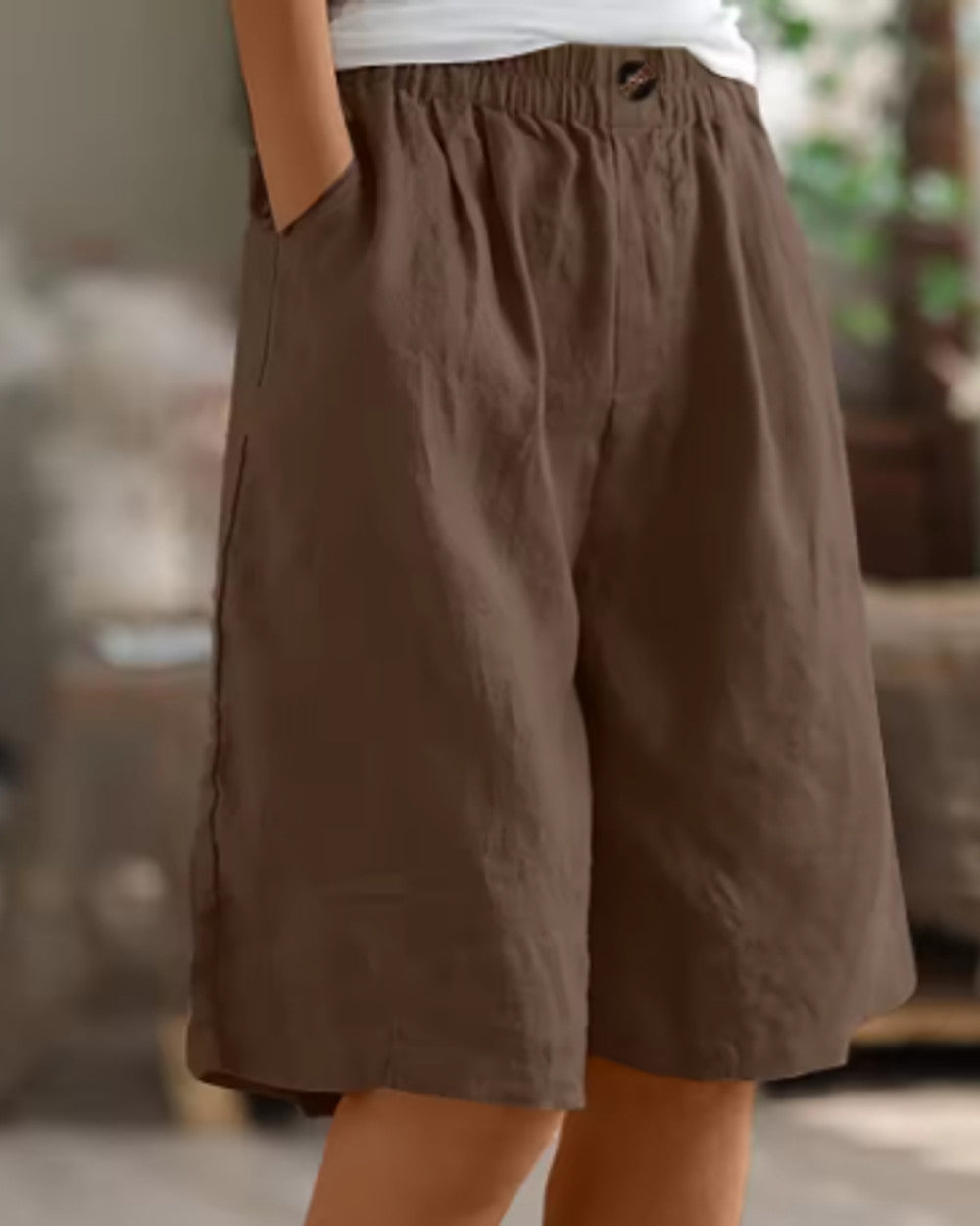 Renee Kurze Leinenhose Damen Sommer