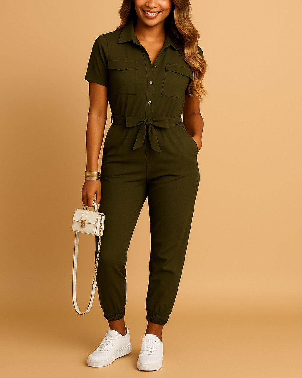Elvira Taillierter Overall Damen