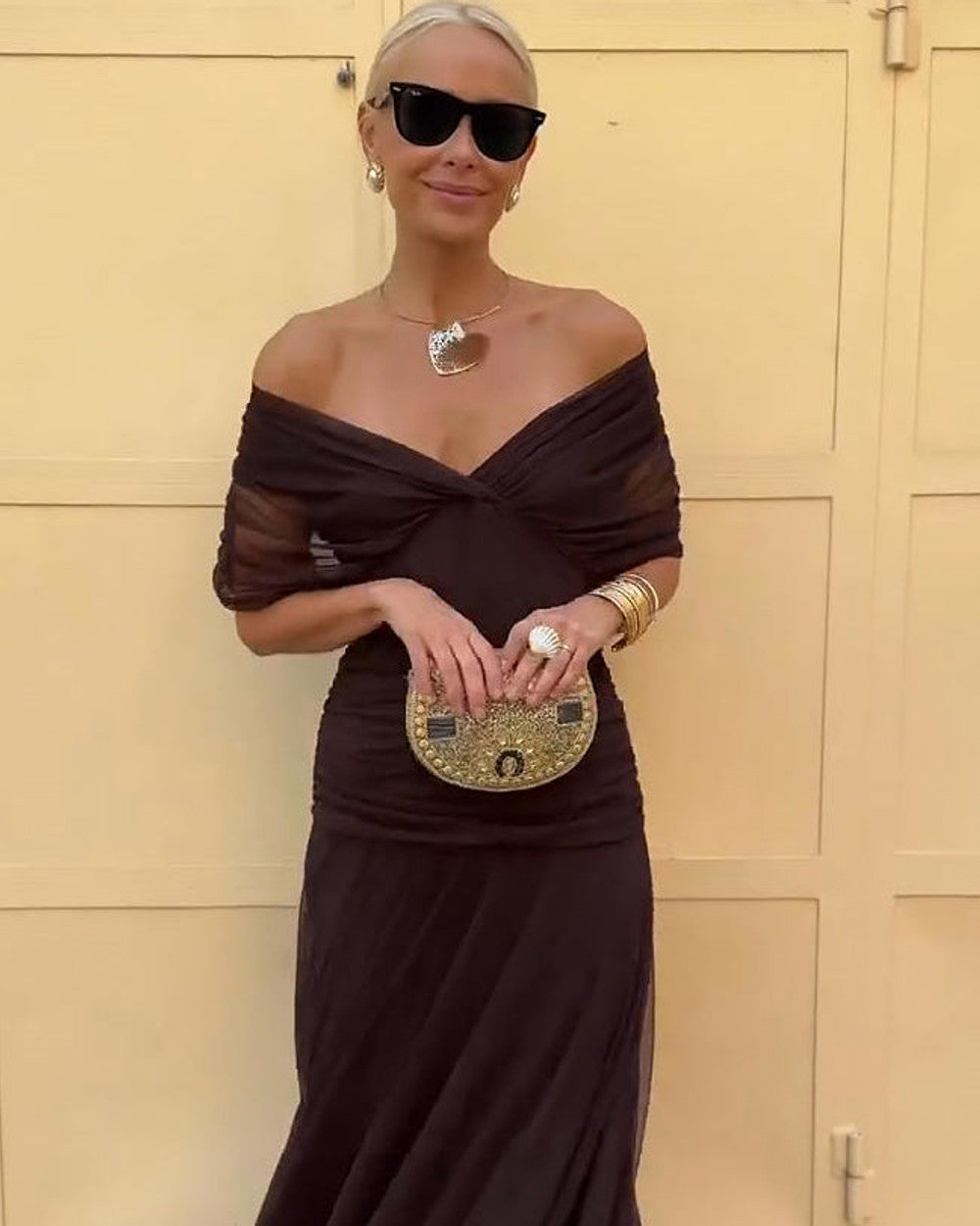 Bella Festliches Maxikleid V-Ausschnitt