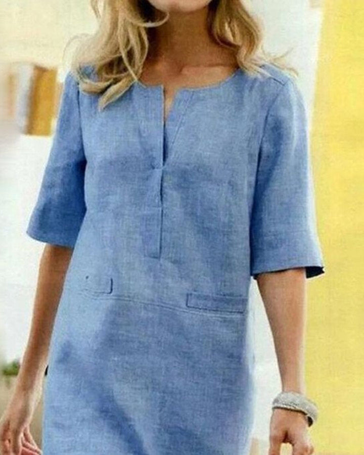 Anaïs Baumwoll-Misch Kleid Kurze Ärmel