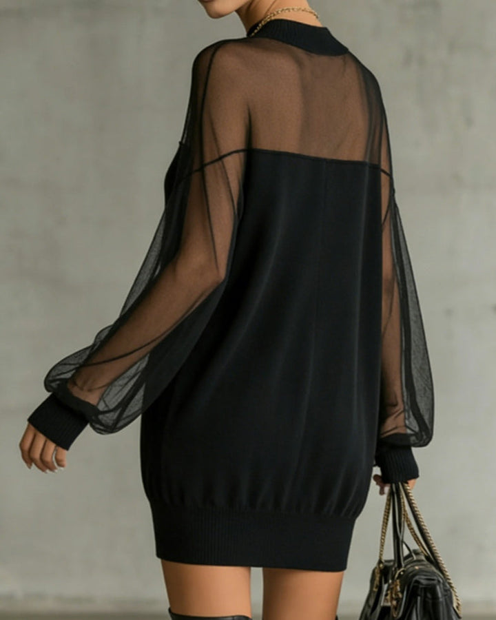 Lena Netz Minikleid Hochkragen