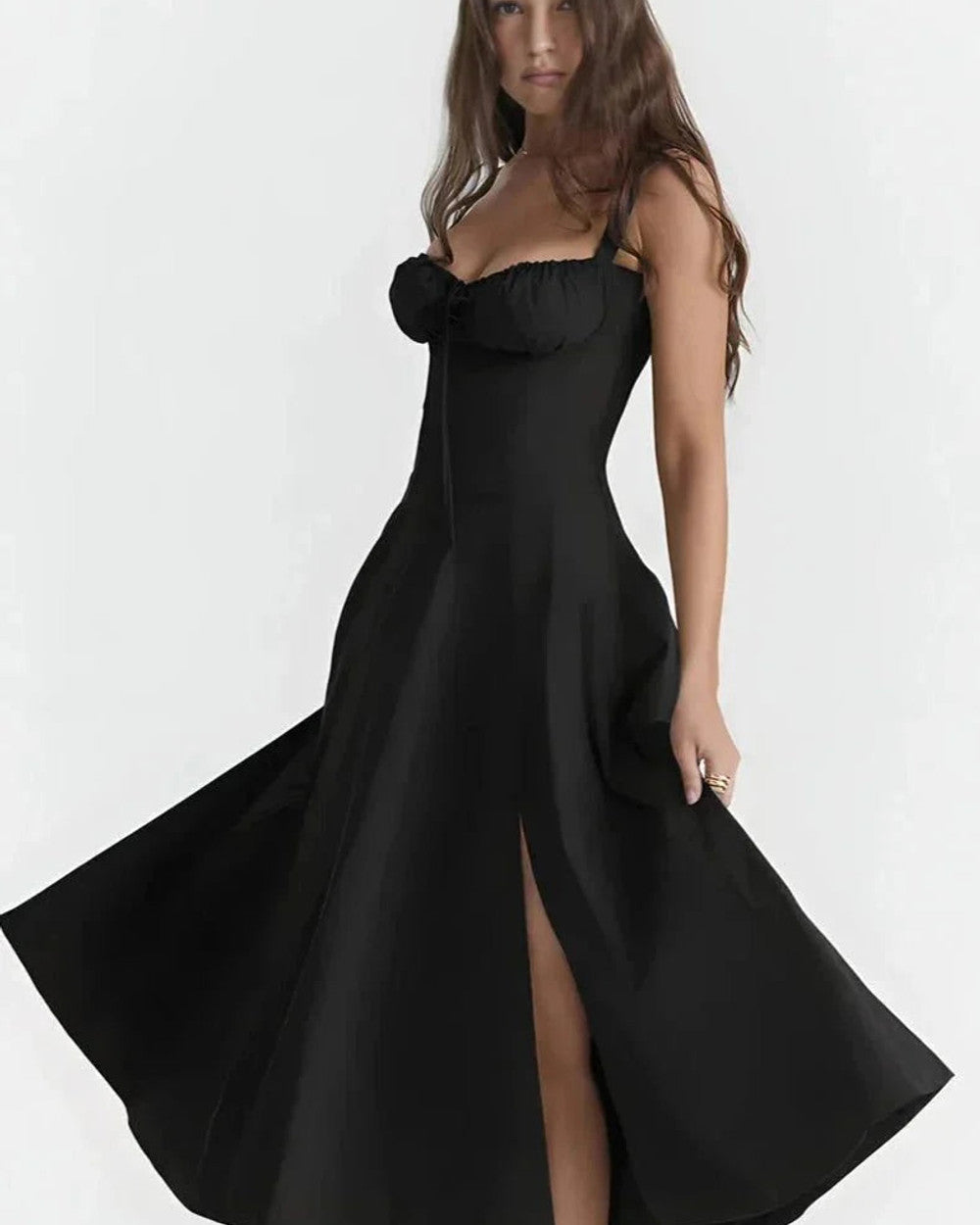 Linsay Elegantes Schnürkleid mit Schlitz