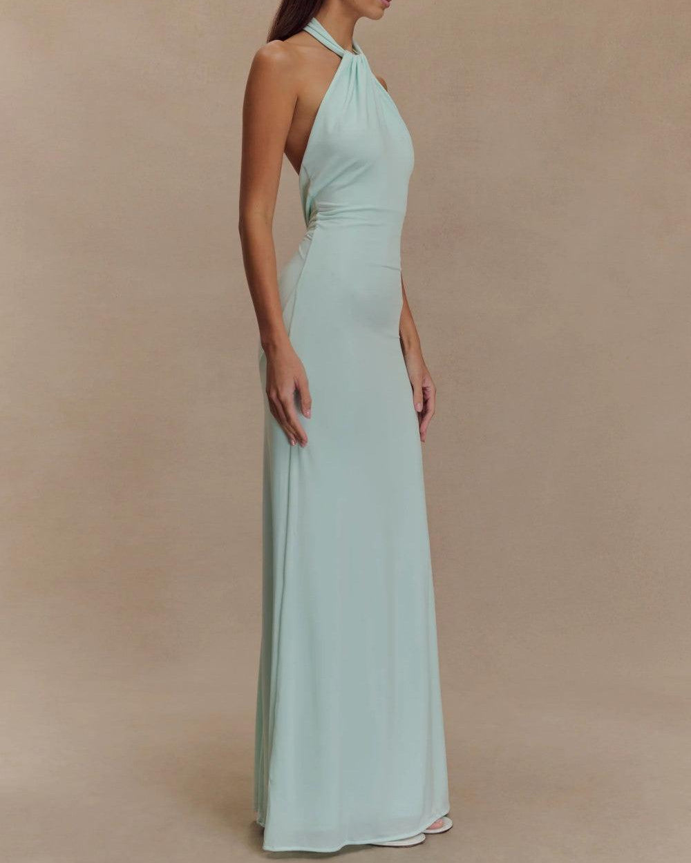 Lena Langes Halfter Maxikleid Lagune