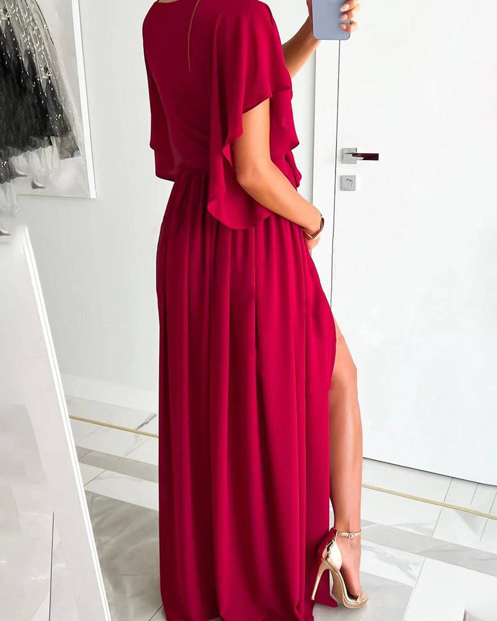 Lena Langes Abendkleid V-Ausschnitt