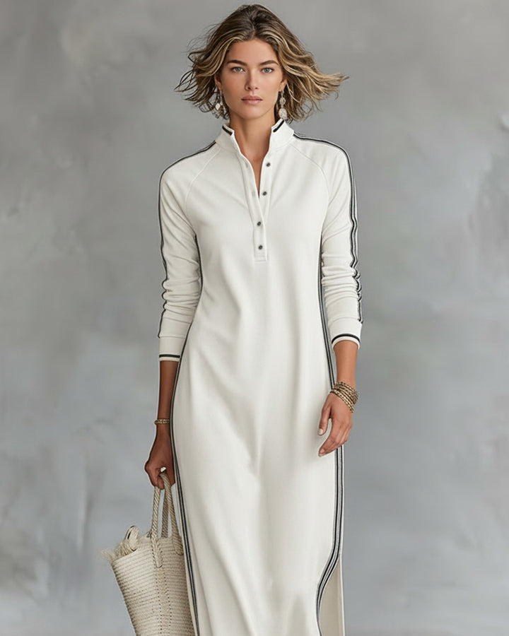 Lena Knopfleiste Kleid Besatz