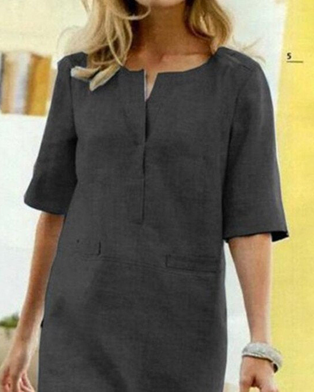 Anaïs Baumwoll-Misch Kleid Kurze Ärmel