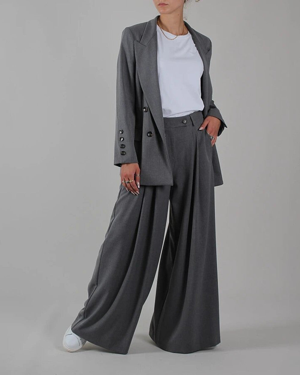 Manu Weite Leinenhose Palazzo Damen