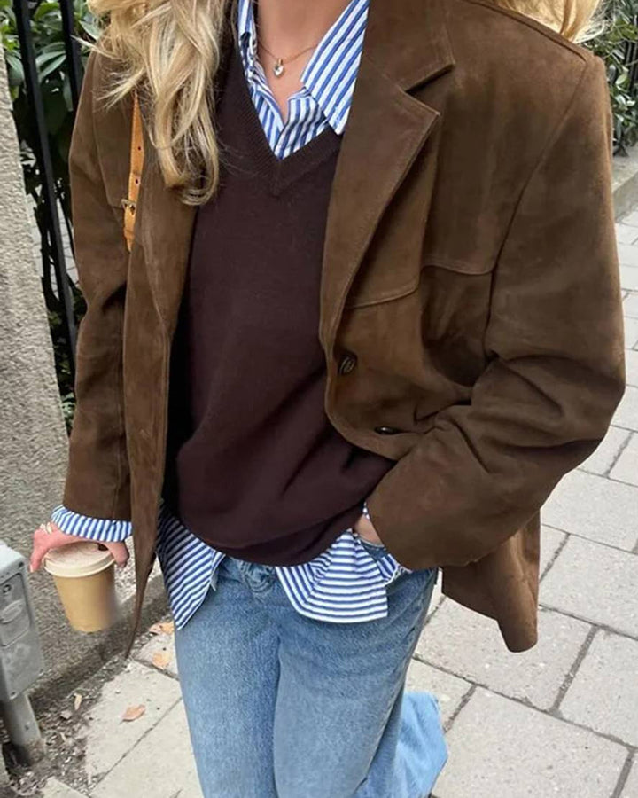 Lena Wildleder Sakko Jacke Damen