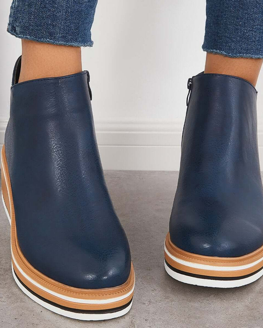 Lena Keilabsatz Stiefeletten Reißverschluss