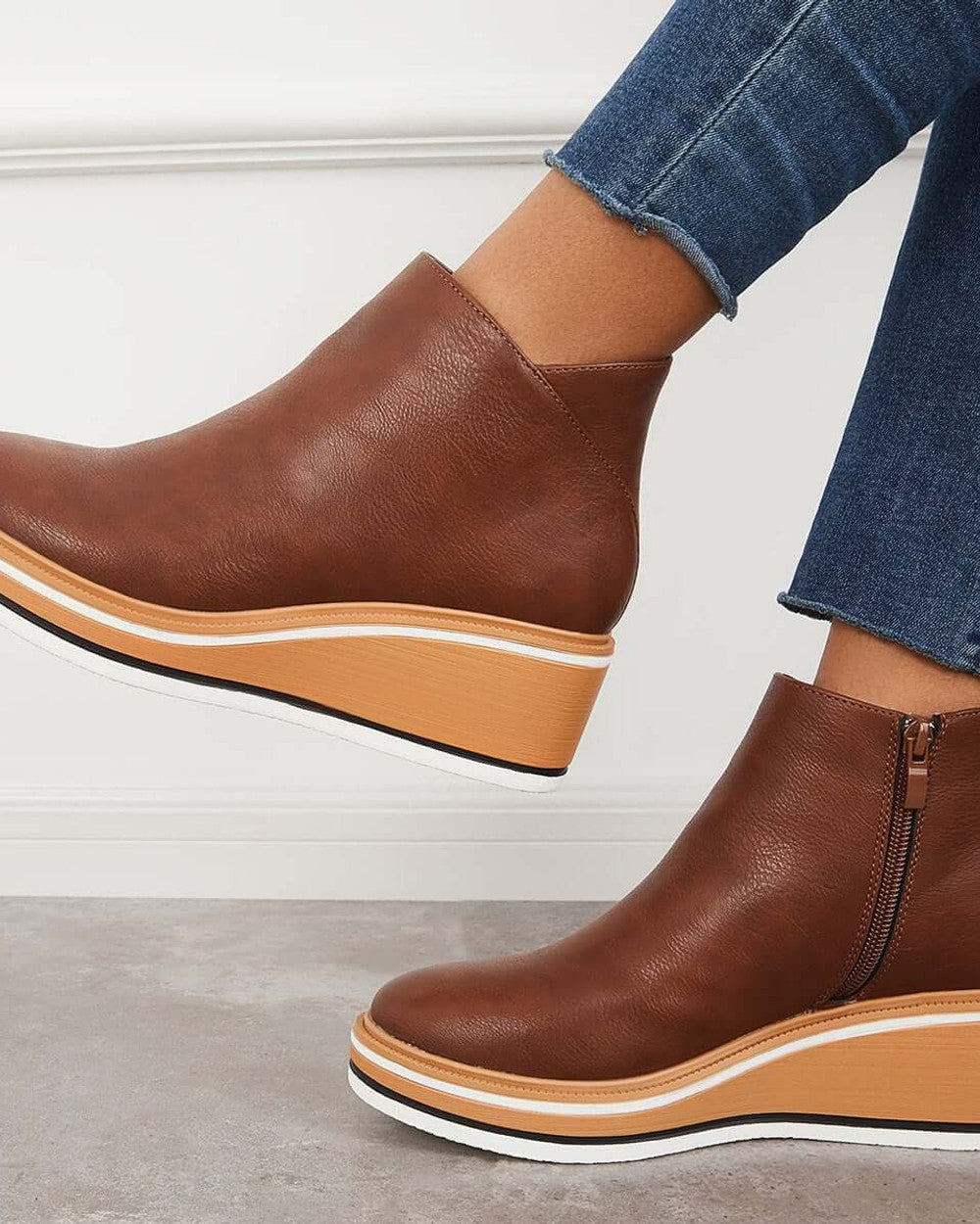 Lena Keilabsatz Stiefeletten Reißverschluss