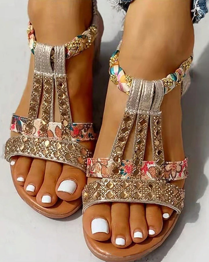 Sara Keilsandalen Strass Glitzer Damen