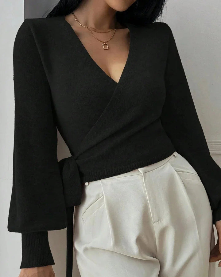 Lena Wickelpullover mit Bindegürtel